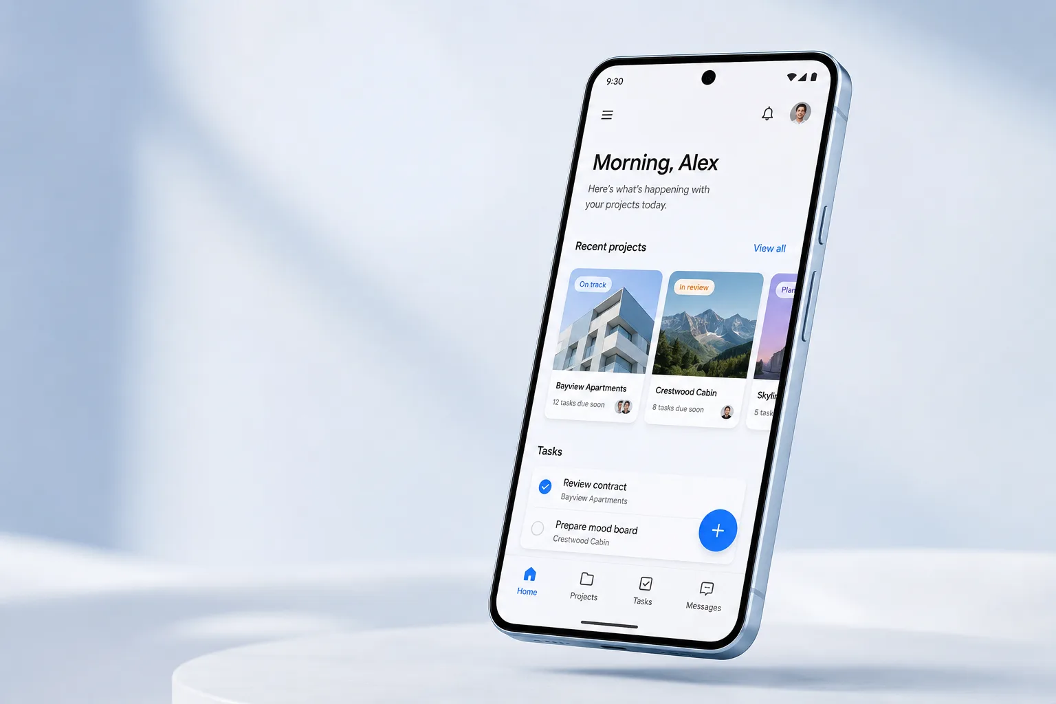 Android app screens